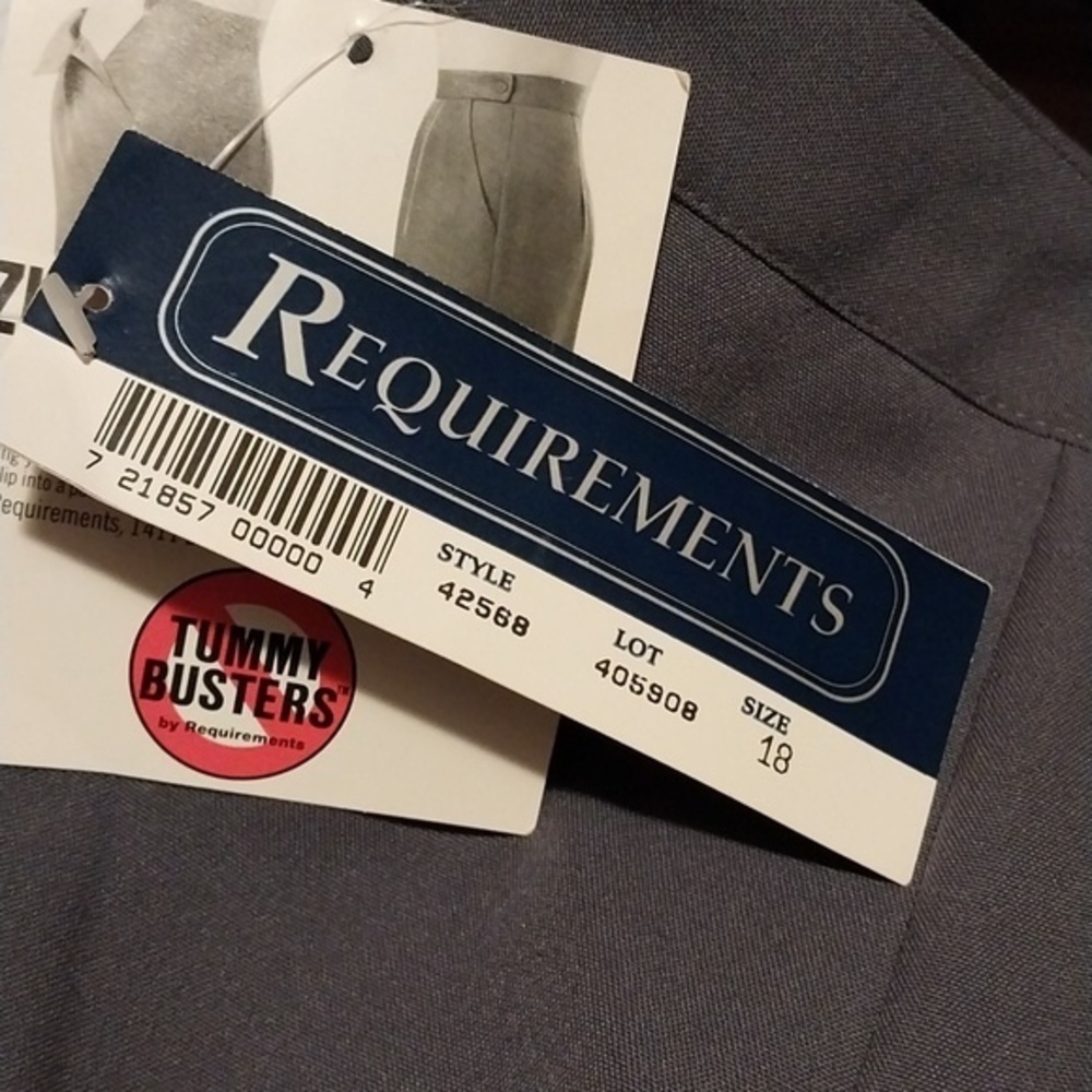 Requirements‎ NWT Women's Pants Size 18/28 Gray "Tummy Busters" Side Zip - Picture 7 of 12